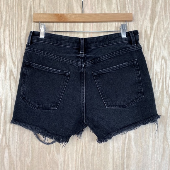 Topshop Moto Ashley High-Rise Distressed Frayed Jean Shorts - Picture 3 of 6